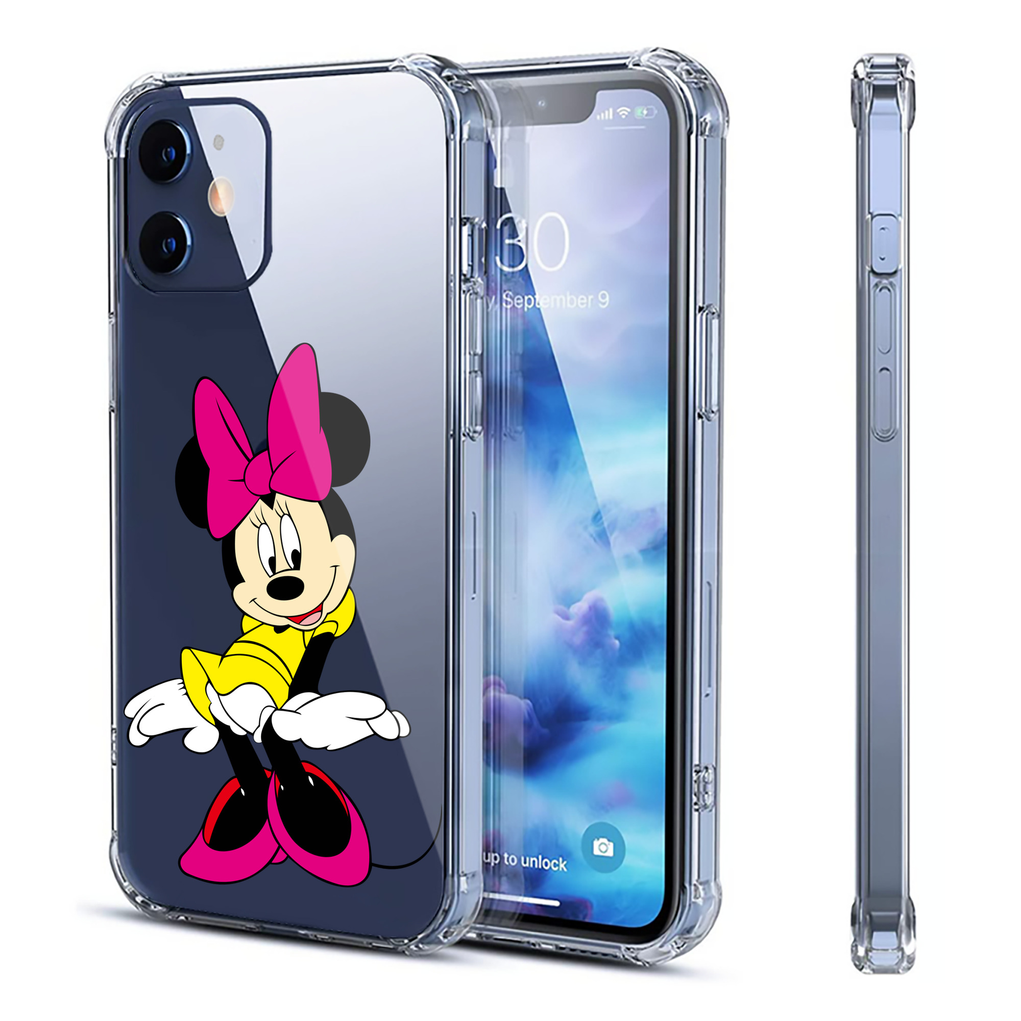（画像用） ミッキーマウス Mickey Mouse 【iPhone 12シリーズ対応】透明スマホケース（クリアソフトケース）